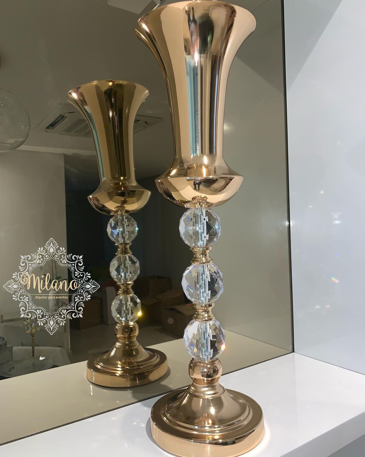 Luxurious Gold & Crystal Vase