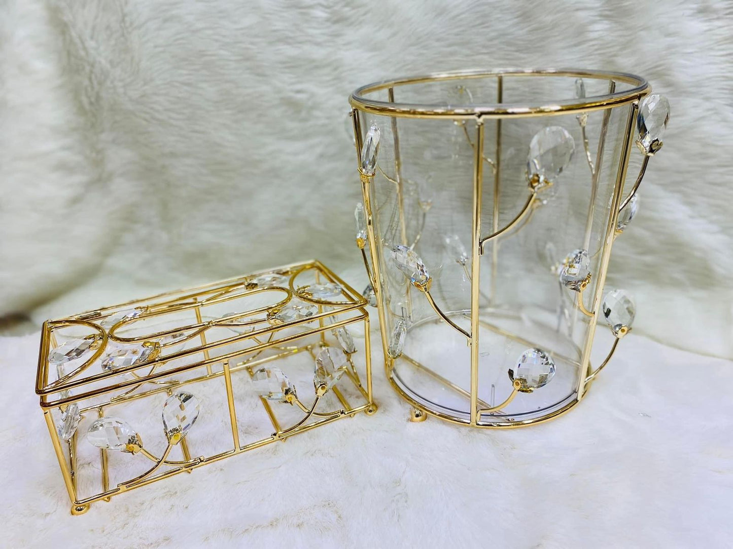 Gold & Crystal Vanity Set