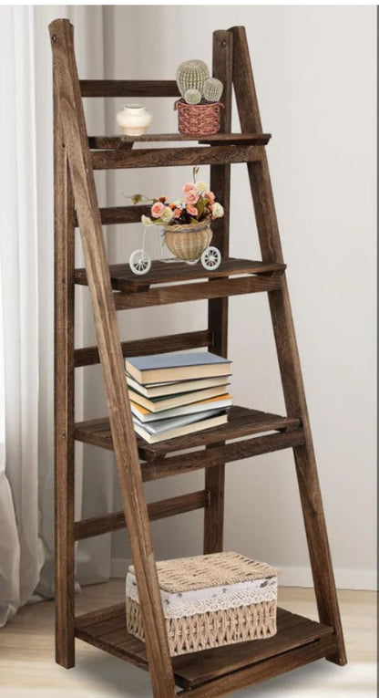 Rustic Wooden Ladder Shelf