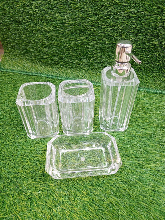 Crystal Clear Acrylic Bathroom Set