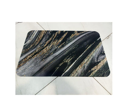 Black & Gold Marble Mat – Elegant Abstract Design for Home & Office