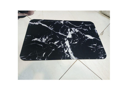 Black Marble Floor Mat – Elegant & Modern Design