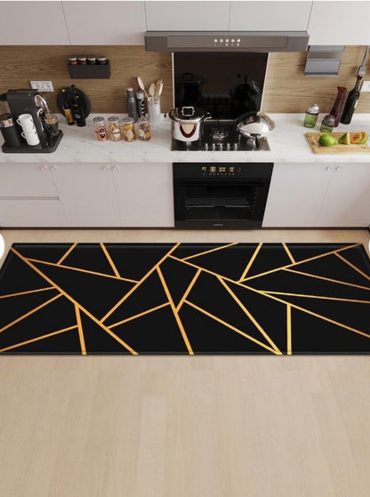 Black & Gold Geometric 2-Piece Kitchen Set